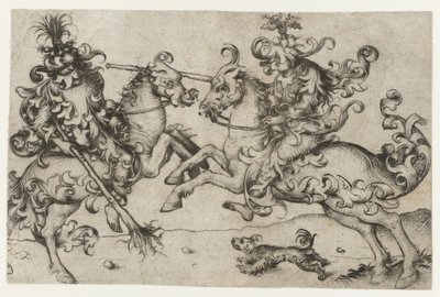 Pelea entre dos salvajes a caballo de Meester van het Amsterdamse Kabinet