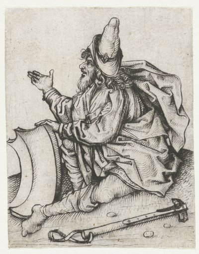 Roma hombre con barba y escudo blanco de Meester van het Amsterdamse Kabinet
