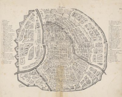 Mapa de Moscú. De: Augustin von Meyerberg y su viaje a Rusia, 1661 de Meierberg