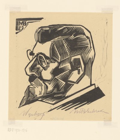 Retrato de David Wijnkoop (título en el objeto) de Meijer Bleekrode (signed by artist)