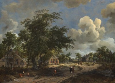 Vista en un camino principal, 1665 de Meindert Hobbema