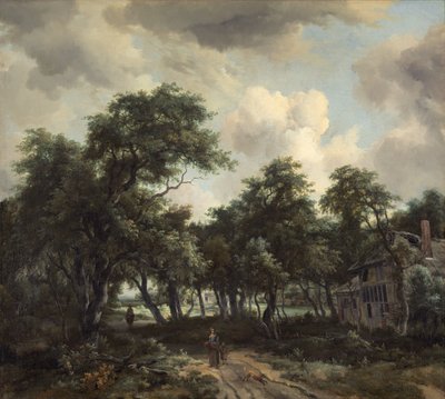 Cabaña entre árboles de Meindert Hobbema