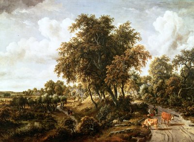 Camino en el dique de Meindert Hobbema
