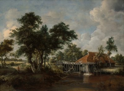 El Molino de Agua con el Gran Tejado Rojo, 1662-1665 de Meindert Hobbema
