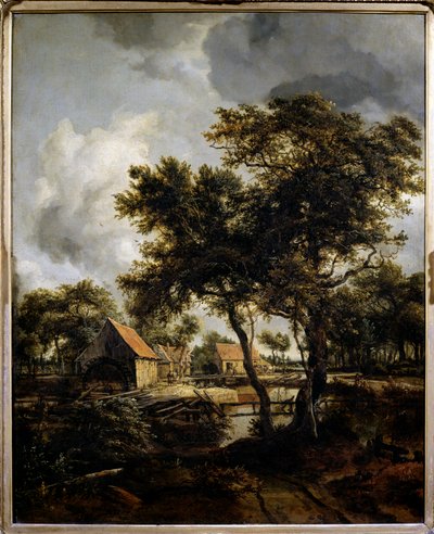 El molino de agua Pintura de Meindert Hobbema (1638-1709) de Meindert Hobbema
