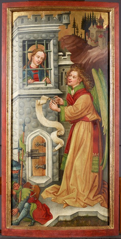 El ángel con el encarcelado St. catalina de Meister des Friedrichsaltars