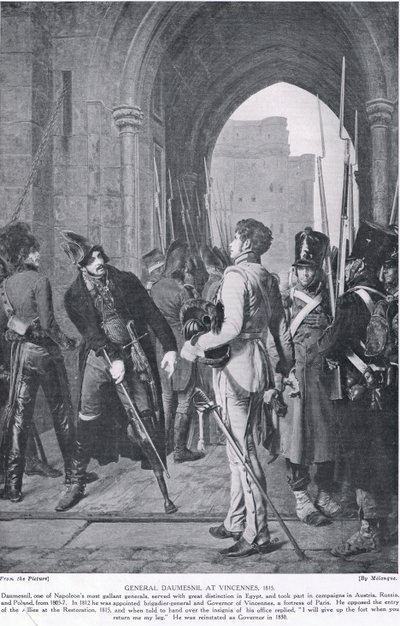 General Daumesnil en Vincennes, 1815, ilustración de 