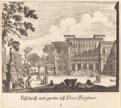 Palacio y jardines Borghese de Melchior Küsel after Johann Wilhelm Baur
