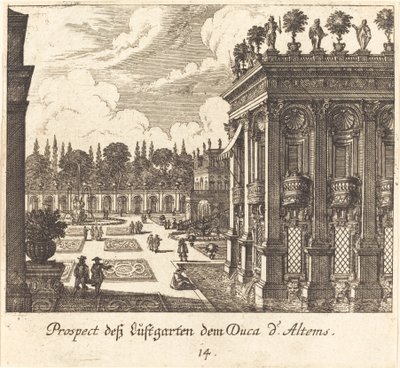 Jardines, Duque de Altems de Melchior Küsel after Johann Wilhelm Baur