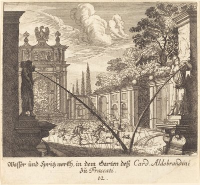 Jardines del Cardenal Aldobrandini, Frascati de Melchior Küsel after Johann Wilhelm Baur