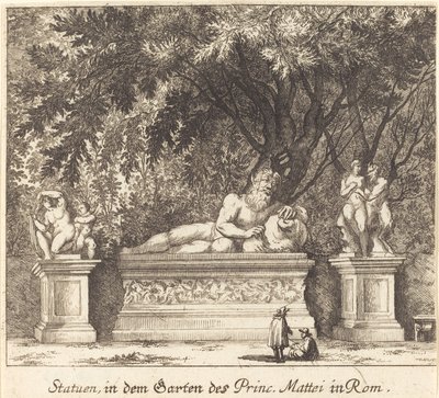 Jardines del Príncipe Mattei, Roma de Melchior Küsel after Johann Wilhelm Baur