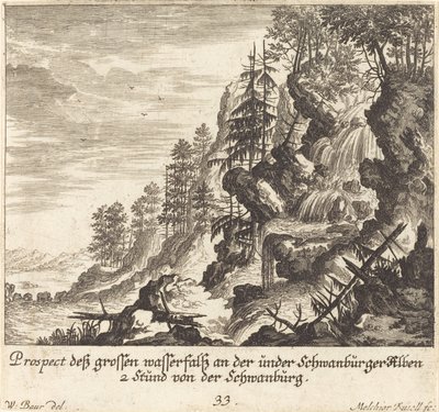 Gran cascada, Schwanburg de Melchior Küsel after Johann Wilhelm Baur