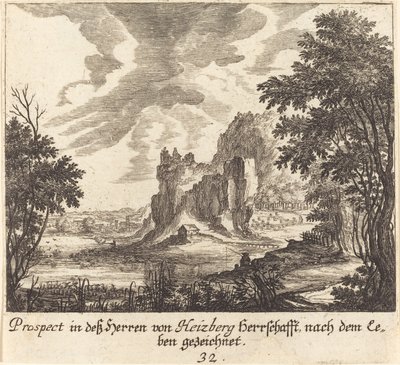 Vista de montaña de Melchior Küsel after Johann Wilhelm Baur