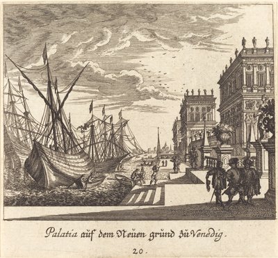 Palacios, Venecia de Melchior Küsel after Johann Wilhelm Baur