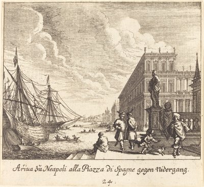 Palacio de España, Nápoles de Melchior Küsel after Johann Wilhelm Baur