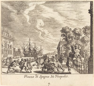Piazza di Spagna, Nápoles de Melchior Küsel after Johann Wilhelm Baur