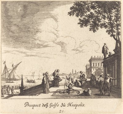 Vista del Golfo de Nápoles de Melchior Küsel after Johann Wilhelm Baur