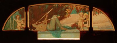 Alegoría del otoño (Música de sátiro con una ninfa tocando una doble auloi) de Melchior Lechter