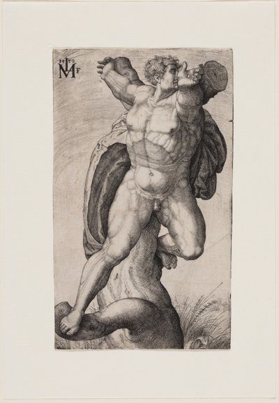 Un hombre crucificado (Amán) de Melchior Lorck