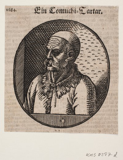 Busto de un hombre con barba y calota; perfil 3/4 hacia la izquierda de Melchior Lorck