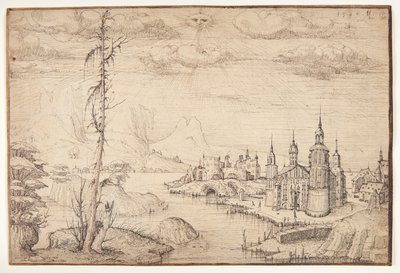 Paisaje con una ciudad de Melchior Lorck