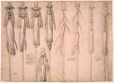 Nueve colas de buey montadas como estandartes de Melchior Lorck
