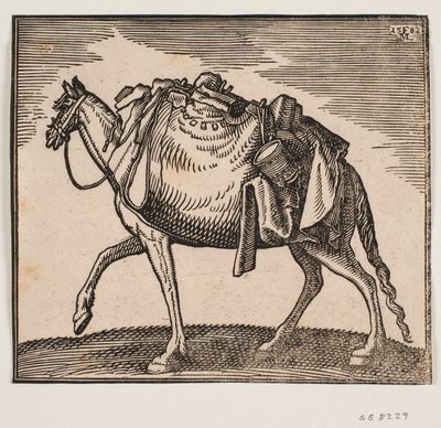 Caballo muy cargado de Melchior Lorck