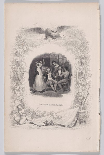El buen anciano de Las canciones de Béranger, 1829 de Melchior Peronard