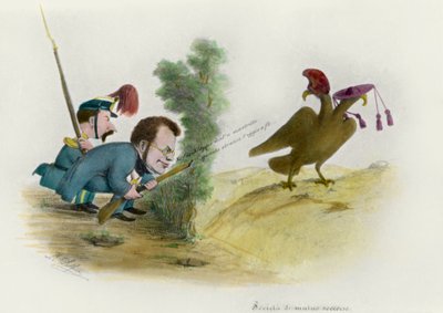 La cuestión romana: Caricatura del Conde de Cavour, c.1860 de Melchiorre Delfico