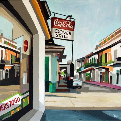 Clover Grill, 2023 (acrílico sobre lienzo) de Melinda Patrick