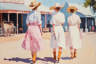 Paseo por una ciudad del Oeste de Melloi Art Prints