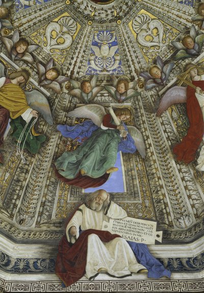 El profeta Isaías y un ángel, cúpula de la sacristía de San Marcos, Santuario della Santa Casa, Loreto de Melozzo da Forli