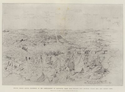 Boceto de Melton Prior (Facsímil) del bombardeo de Ladysmith, tomado desde Maiden