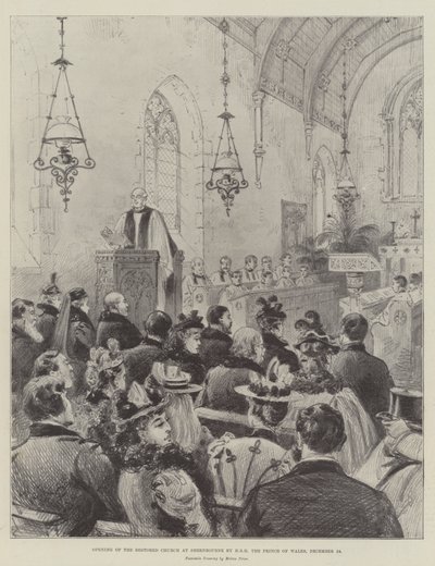 Apertura de la iglesia restaurada en Shernbourne por SAR el Príncipe de Gales, 24 de diciembre de Melton Prior