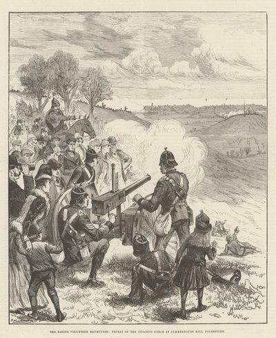 Las maniobras voluntarias de Pascua, derrota de la fuerza invasora en Summerhouse Hill, Folkestone de Melton Prior