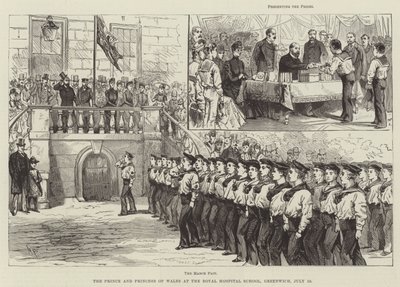 El príncipe y la princesa de Gales en la Royal Hospital School, Greenwich, 10 de julio de Melton Prior