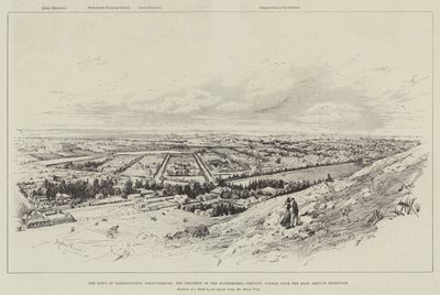 La ciudad de Doornfontein, Johannesburgo, propiedad de la compañía de agua, vista desde el depósito de servicio alto de Melton Prior