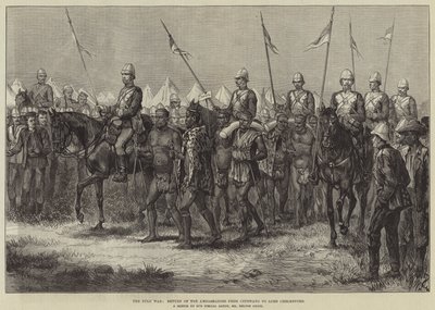 La guerra zulú, regreso de los embajadores de Cetewayo a Lord Chelmsford de Melton Prior