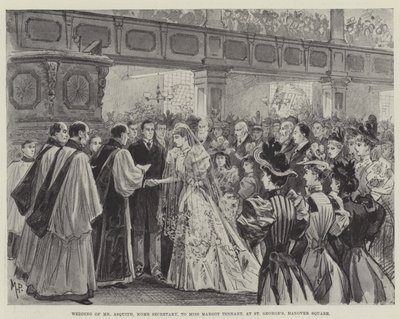 Boda del Sr. Asquith, Secretario del Interior, con la Srta. Margot Tennant, en St George
