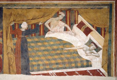 Escena de la vida matrimonial, ca 1306 de Memmo di Filippuccio