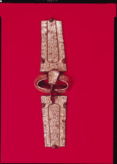 Hebilla de cinturón, del cementerio en Escolives-Sainte-Camille, Yonne de Merovingian