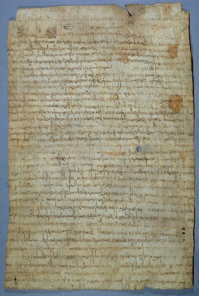 Documento escrito por Wadomir (Uuademir) y su esposa, Ercamberta, c.690-691 de Merovingian
