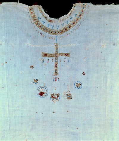 Arte merovingio: vestido sacerdotal de Santa Batilde (626-680) Reina de los Francos y esposa de Clodoveo II luego monja en el monasterio de Chelles. Chelles. Museo Alfred Bonno de Merovingian