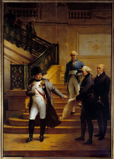 El emperador Napoleón I visita el Palais-Royal y rechaza los planes de los arquitectos Beaumont y Fontaine el 5/08/1807 de Merry Joseph Blondel