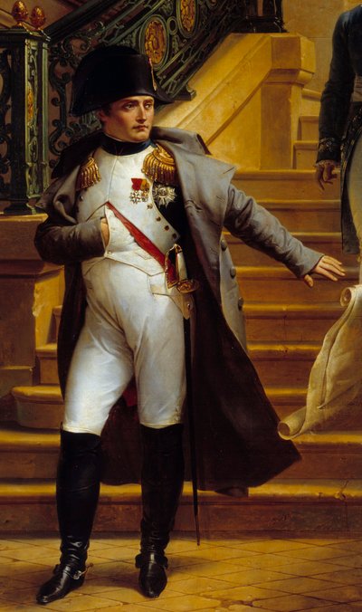 Emperador Napoleón I visita el Palais-Royal y rechaza los planes de los arquitectos Beaumont y Fontaine (detalle) de Merry Joseph Blondel