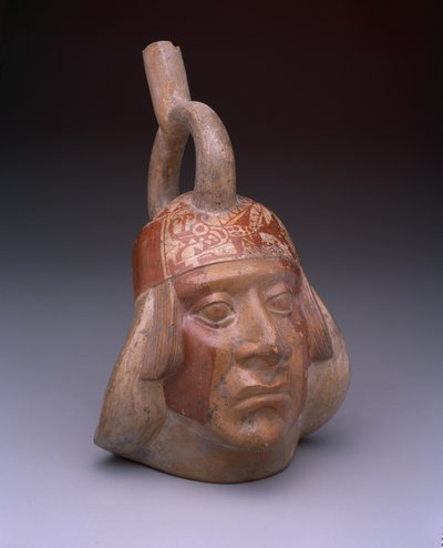Vasija de estribo: Cabeza de retrato, AD 200-500 de Mesoamerican Mesoamerican