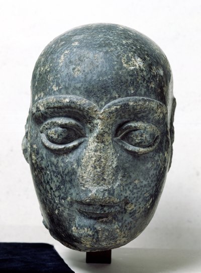 Cabeza de un hombre, conocido como Gudea con la cabeza rapada, de Telloh (Antigua Girsu) Neo-Sumerio, c.2120 a.C. de Mesopotamian