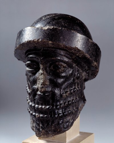 Mesopotamia: cabeza tallada en diorita llamada Hammurabi. De Susa de Mesopotamian Mesopotamian