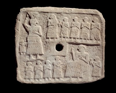 Mesopotamia: bajo relieve en piedra caliza de Ur-Nanshe, Rey de Lagash de Mesopotamian Mesopotamian