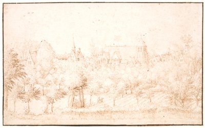 Un pueblo detrás de los árboles de Mesteren for de små landskaber